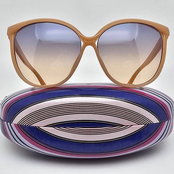 *SOLD* Nanette Lepore NN269 Nude Frame Blue Peach Fade Lens Sunglasses w Case - Picture 1 of 16